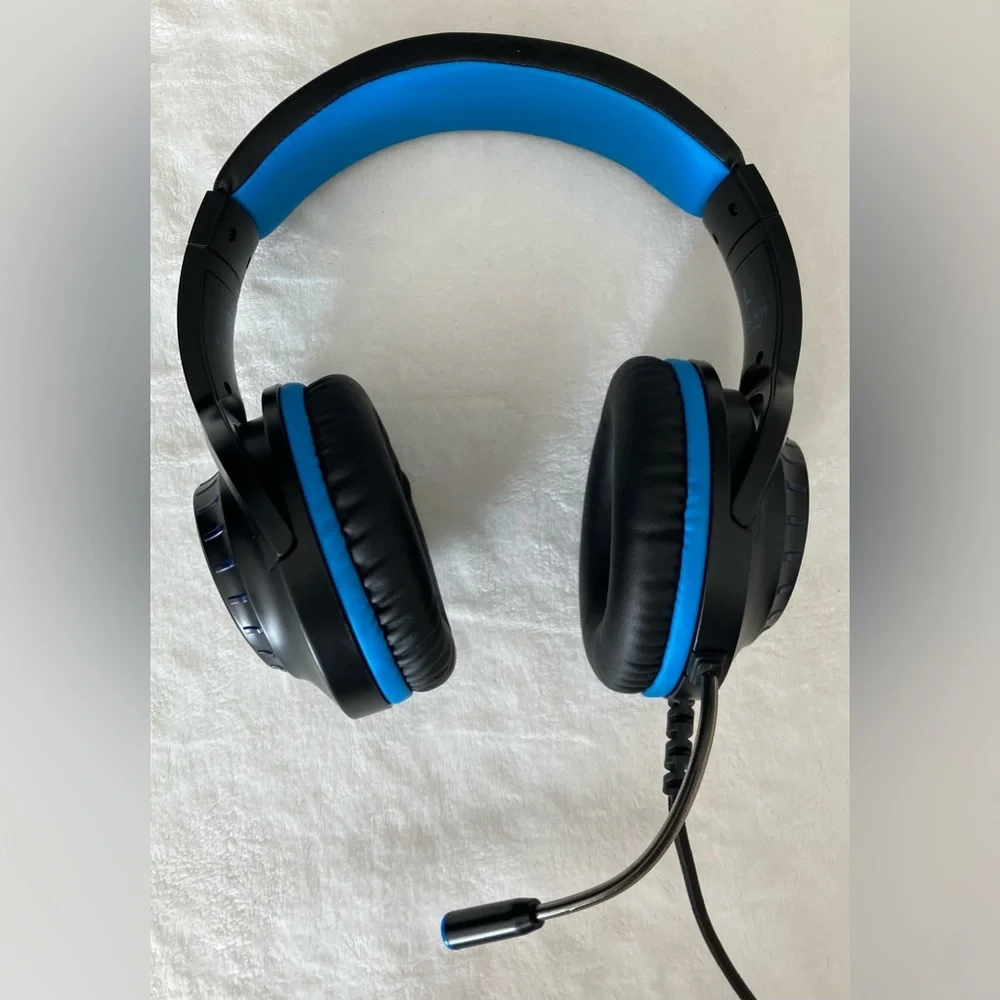 Blue Gaming Headset with LED Lights